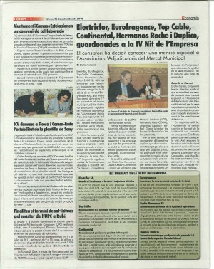 Electricfor va rebre el guardó a traject²ria hist²rica i arrelament a la ciutat, de part de l'ajuntament de Rubí, a la IV Nit de lEmpresa de Rubí